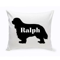 JDS Personalized Gifts Personalized Cavalier King Charles Spaniel Silhouette Throw Pillow JMSI2433
